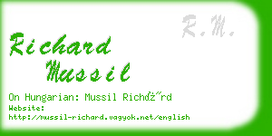 richard mussil business card